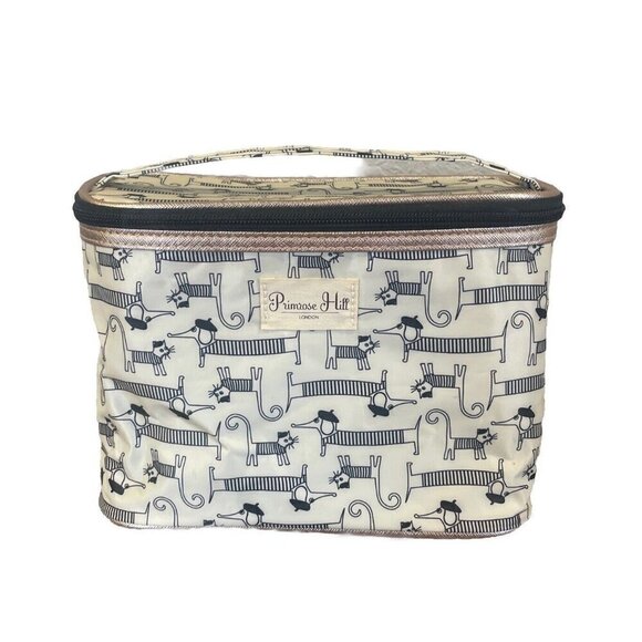 Primrose Hill London Cosmetic Makeup Travel Bag Zipper Dogs Cats Paris Travel - Picture 1 of 11